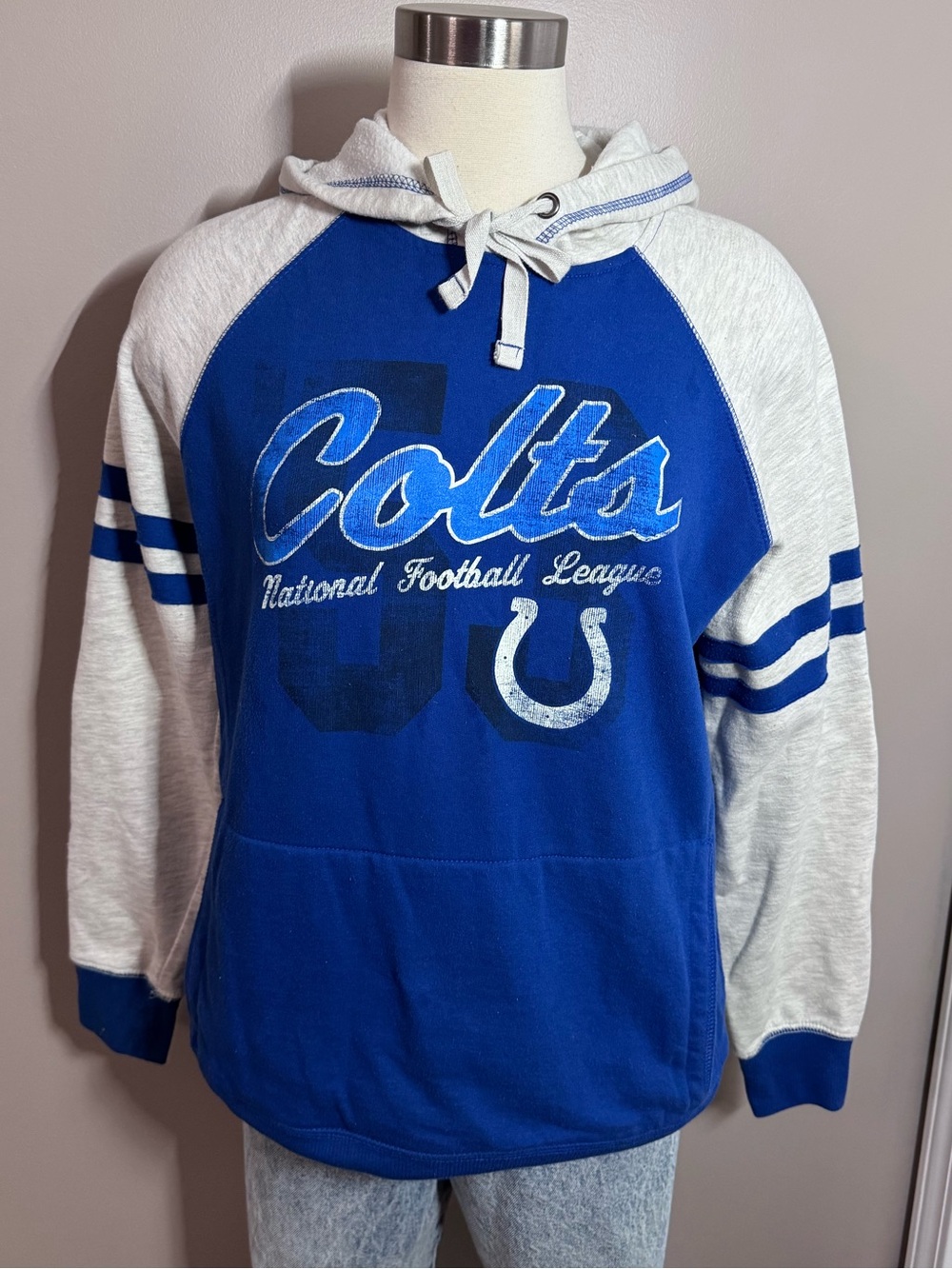 Indianapolis Colts Womens XL Hoodie NFL Team Apparel Blue Gray Football